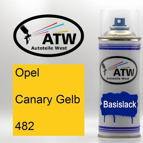 Opel, Canary Gelb, 482: 400ml Sprühdose, von ATW Autoteile West.